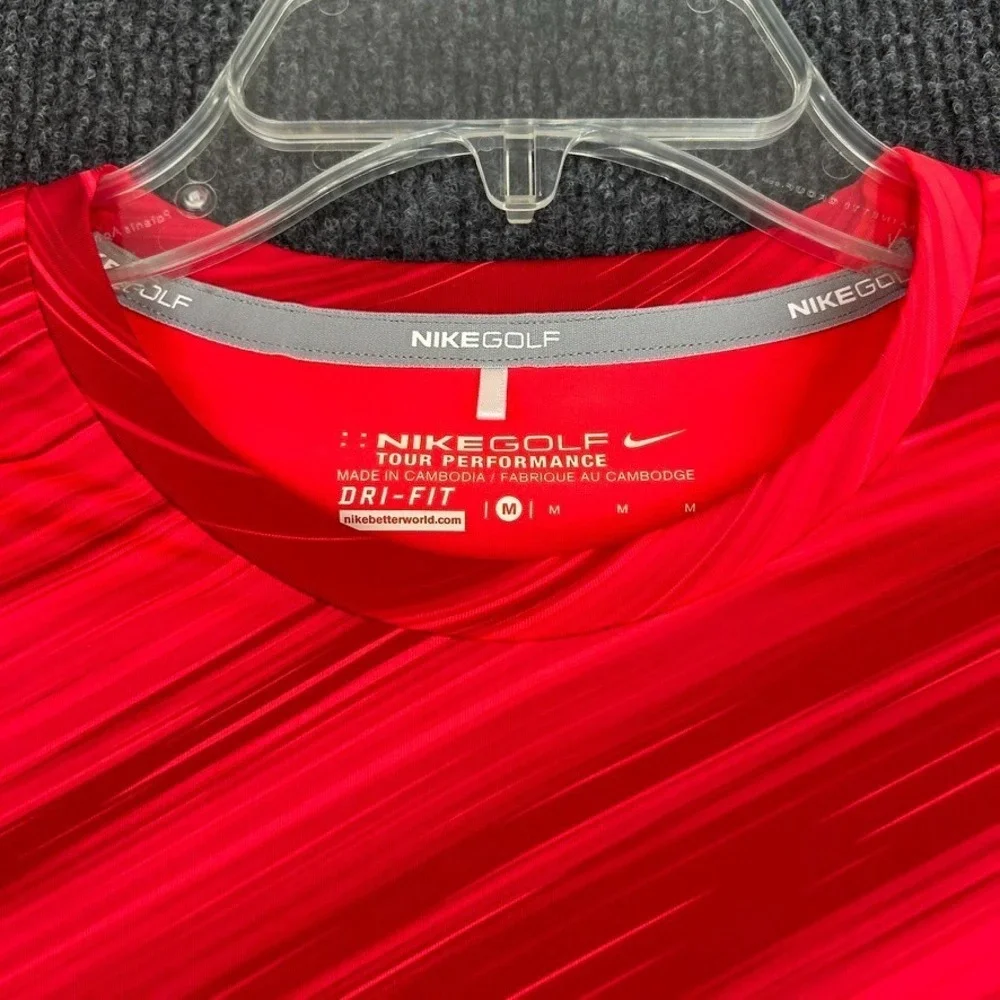 NIKE Golf Tour Performance Dri-Fit Women's Shirt Medium Long Sleeve Red - Picture 3 of 10